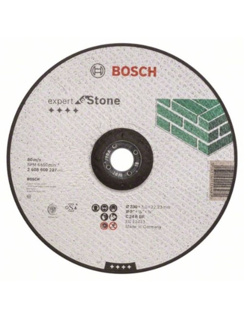 BOSCH  DISCO DE CORTE ACODADO EXPERT FOR STONE C 24 R BF, 230 MM, 3,0 MM