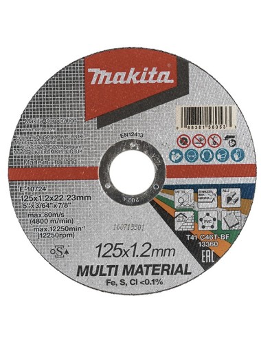 MAKITA E-10724 DISCO DE CORTE MULTIMATERIAL 125X1,2X22,23MM