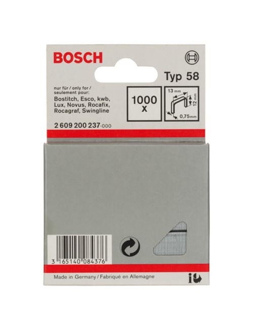 BOSCH GRAPA TIPO 58: 13 X 0,75 X 12MM: 1.000UD