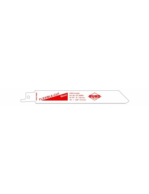 RUKO 33189065 PACK DE 5 SIERRAS DE SABLE ACERO DE CORTE ULTRA RÁPIDO (BOSCH S 922 AF) LARGO 150 MM PASO 1 MM
