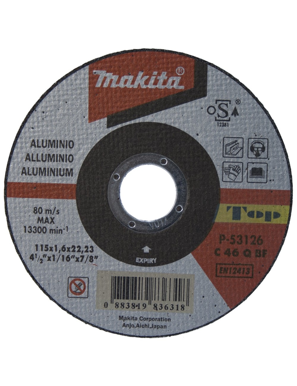 MAKITA P-53126 DISCO DE CORTE EXTRAFINO ALUMINIO 115MM MAKITA P-53126 DISCO DE CORTE EXTRAFINO ALUMINIO 115MM