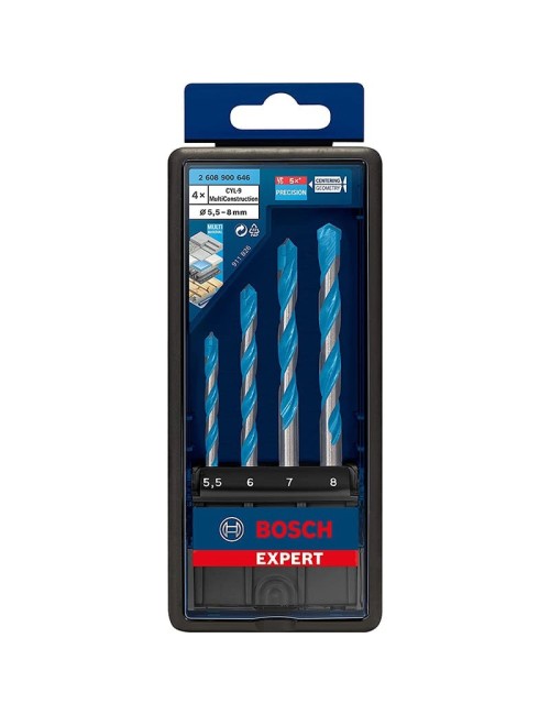 BOSCH SET DE 4 BROCAS EXPERT MULTICONSTRUCTION CYL-9 DE 5,5/6/7/8 MM