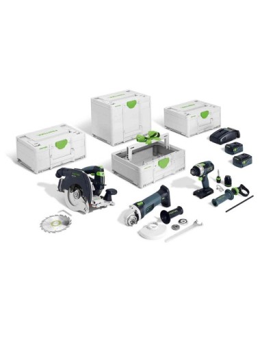 SET COMBINADO A BATERÍA PARA CONSTRUCCIÓN EN MADERA HKC 55/TPC 18/AGC 18/TB M 137 FESTOOL SET COMBINADO A BATERÍA PARA CONSTRUCCIÓN EN MADERA HKC 55/TPC 18/AGC 18/TB M 137 FESTOOL