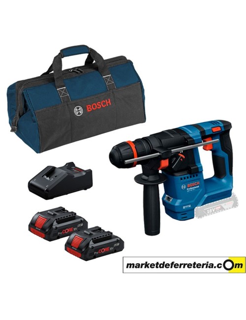 BOSCH MARTILLO PERCUTOR GBH 18V-18 X CON 2 BATERIAS PROCORE 4.0AH Y BOLSA