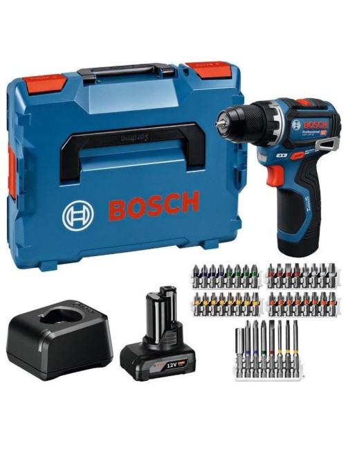 BOSCH GSR 12V-32 ATORNILLADOR A BATERÍA + 40 PIEZAS DE ACCESORIOS