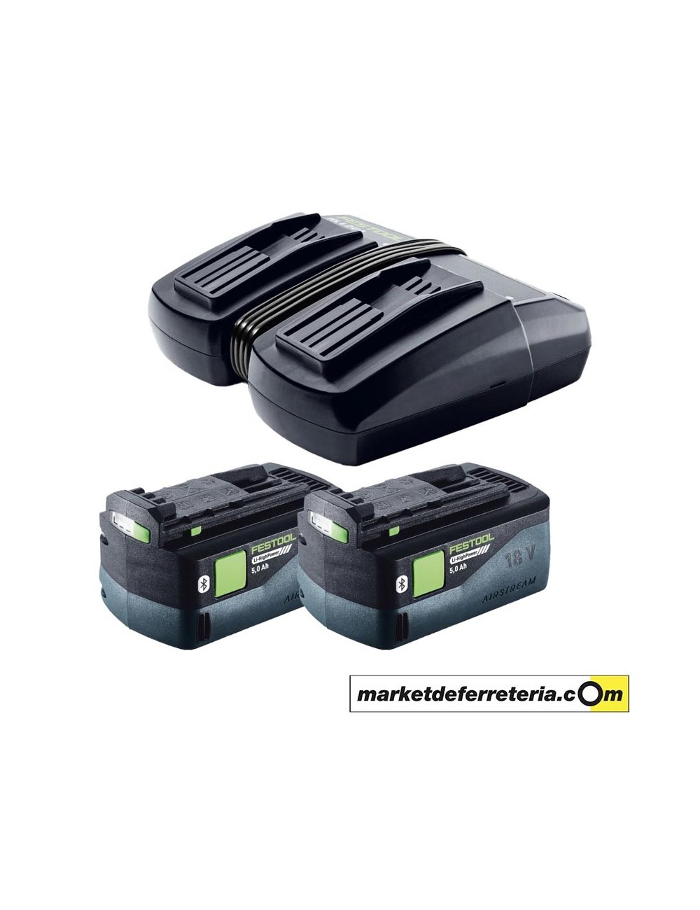 SET BATERIAS FESTOOL 2 BP 18 LI 5,0 + CARGADOR TCL 6 DUO