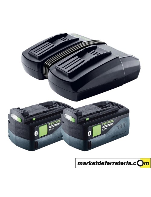 SET BATERIAS FESTOOL 2 BP 18 LI 5,0 + CARGADOR TCL 6 DUO